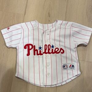 Majestic Kids Phillies Striped Baseball Jersey 18-24M